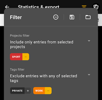 Statistics filter