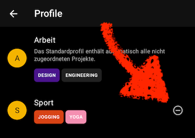 Profil löschen