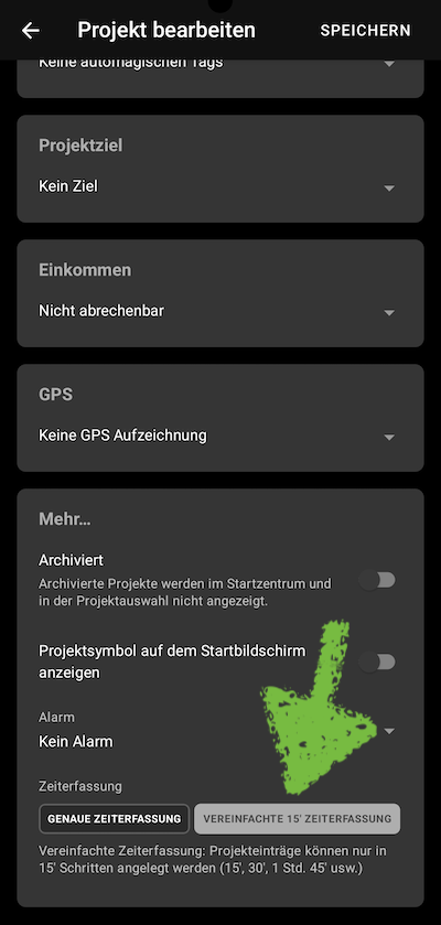 Projekteinstellungen
