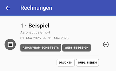 Rechnungsliste